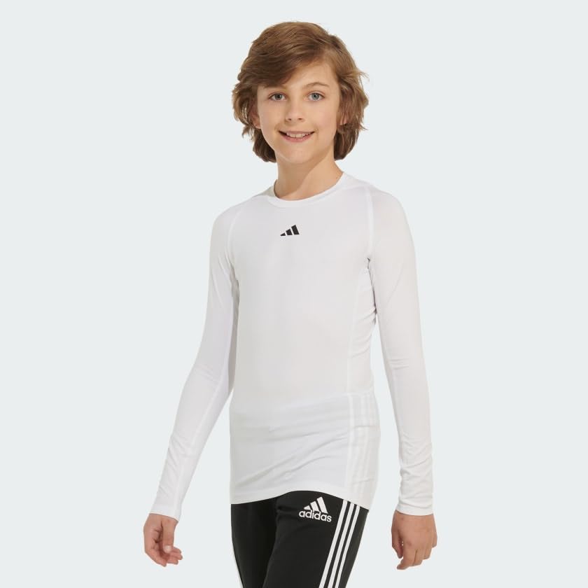 adidas Boys' Moisture Wicking Compression T-Shirt Techfit Athletic Long Sleeve Tee3