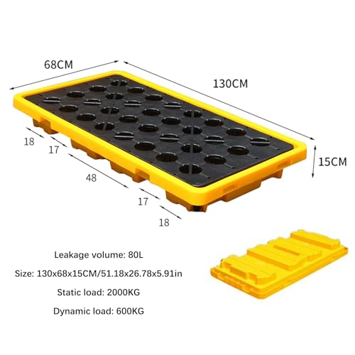 Plateforme modulaire en polyéthylène étanche, Palette étanche pour Le Stockage Industriel de fûts d'huile, Palette Robuste pour la sécurité Chimique et la Protection de l'environnement