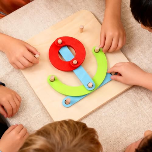 Bloques de madera apilables de puntos para el aula materna y juegos en casa 3