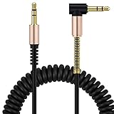 【DISEÑO DURADERO】 Cable audio jack 3.5 TRS chapado en oro de 3,5 mm tiene un resorte debajo y un cable de cobre puro estañado en el interior. Accede a la protección multicapa con oxidación reducida