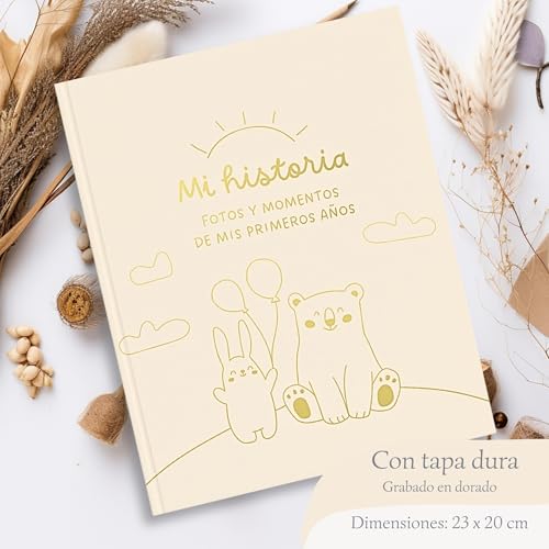 Miniatura 4 de Huborns Libro De Recuerdos Del Bebé, Álbum De Fotos Y Diario Desde El Nacimiento Hasta Los 5 Años, Regalo Original Para Recién Nacidos, Baby Shower Y Padres Primerizos