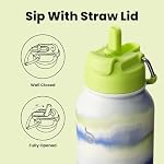 BOTTLE BOTTLE 32oz Insulated Water Bottle Stainless Steel Sport Water Bottle with Straw Dual-use Lid Design for Gym with Pill Box (Mist)