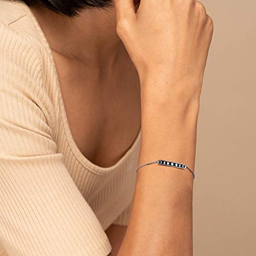 Moon Phase Bracelet Sterling Silver, S925 Silver Vintage Adjustable Moon Bracelet for Women, Dainty Link Hypoallergenic Jewelry with Gift Box Card2