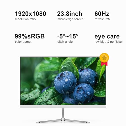 Image of 23.8 inch All-in-One Desktop Computer (Keyboard & Mouse kit) Intel CPU up to 2.9GHz, FHD, 16GB RAM, 512GB SSD, Windows 11, BT5.2, WiFi 6,Minimalist Style for Home, Office