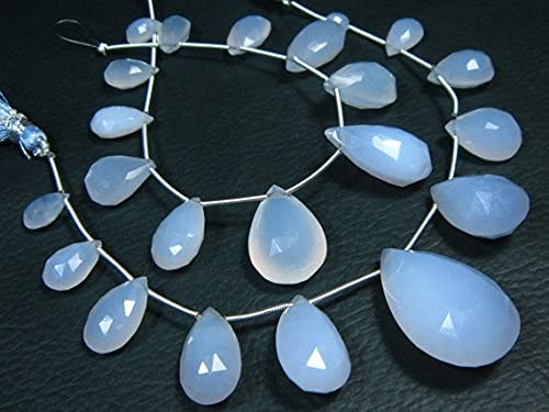 Chalcedony faceted big pear pierres pour loisirs créatifs et colliers DIY