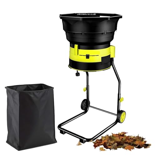 Rozdrabniacz do liści 2500 W z kółkami i torbą do przechowywania, bezłopatkowa niszczarka ogrodowa, elektryczny mulczer do liści, kosz o szerokości 54 cm, rozdrabniacz do liści kompostu
