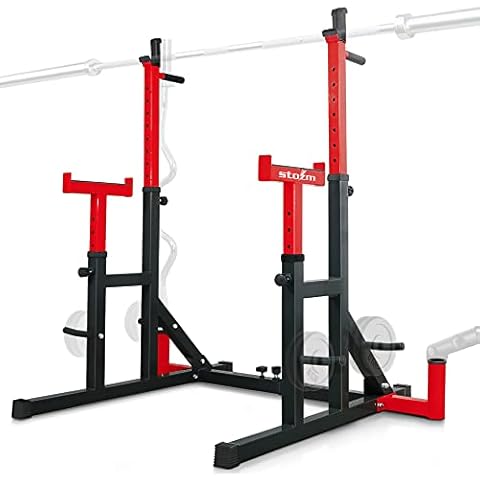STOZM Combo Barbell Rack & Adjustable Weight Bench (Red) Cover