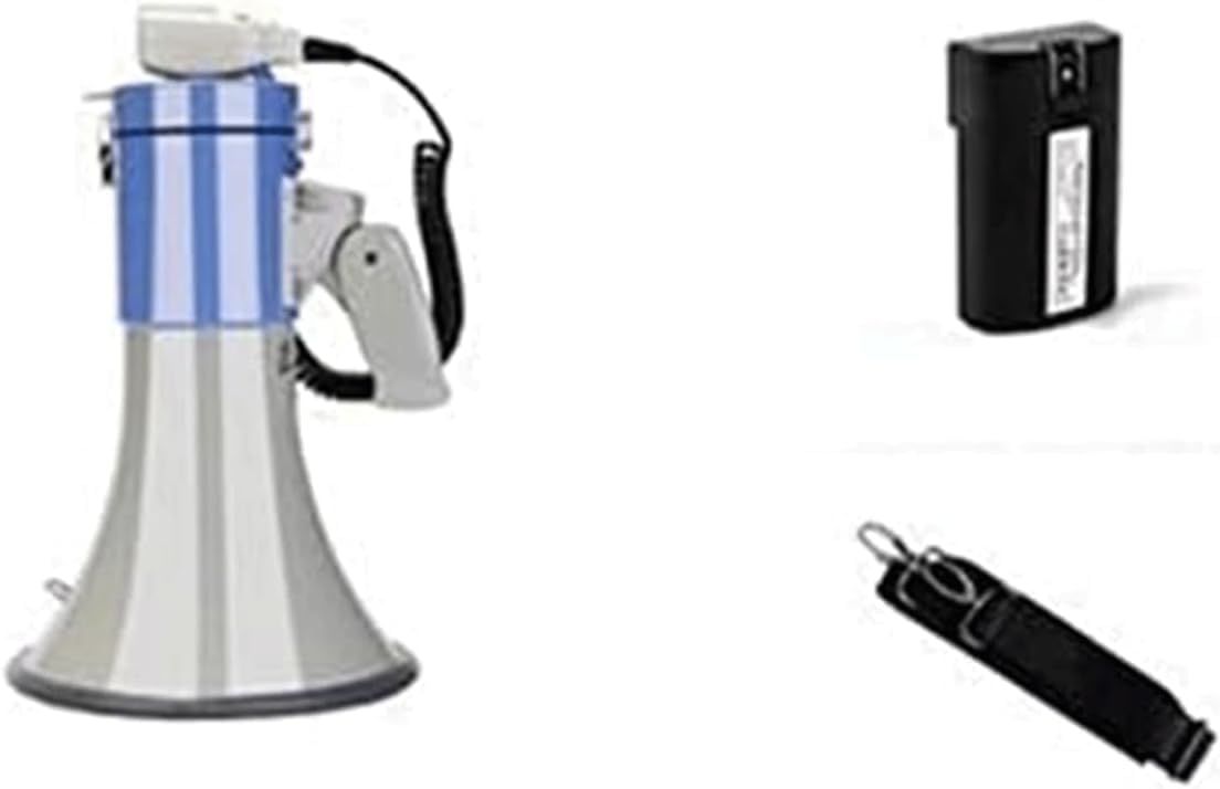 Registrazione da 240 Secondi Altoparlante Funzione di Allarme Megafono Portatile con Manico Pieghevole Altoparlante megafono da 50 W