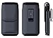 Meilib Holster for iPhone 14 Plus, 14 Pro Max, 13 Pro Max, 12 Pro Max, 11 Pro Max, Xs Max, 8 Plus, 7 Plus, Cell Phone Belt Holder Case with Swivel Belt Clip, ID Card Storage Pouch Cover Black Leather
