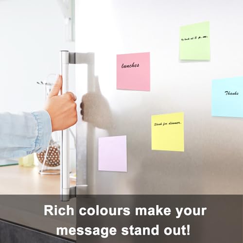 (12 Blöcke) Haftnotizen 76x76mm Post, Sticky Notes Pastell Post Stickies Colourful, Klebezettel zum Beschriften, Super Sticking Power Memo Pads sticky notes für Schule, Zuhause, Büro, 60 Blatt/Bücher