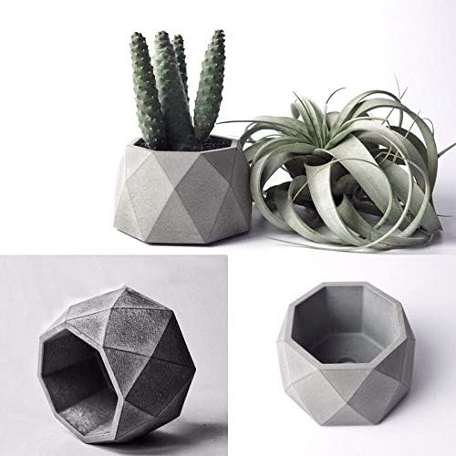 Pot de fleurs géométrique en silicone pour déco bureau maison