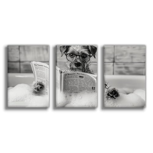 Poster Border Terrier baignoire déco murale chambre et salon 50x75