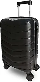 Mala de Bordo BagFly Urban - Polipropileno, Roda 360º REMOVÍVEL, Cadeado TSA, Zíper Antifurto, Aprovada ANAC(Preto)