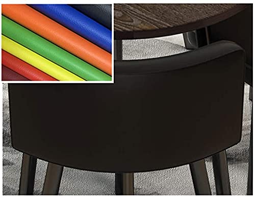 Aciyd Office Conference Table Small Meeting Room Table, Office Reception Round Table Simple Kitchen Dining Table Set 1 Table 4 Chairs Meetings Negotiation Table 90Cm (Color : Black Leather #TOP2