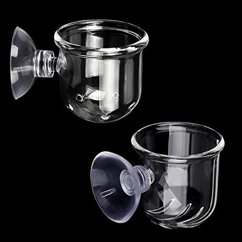 WEAVERBIRD Aquarium Crystal Glass Cone Feeder 2 Pack