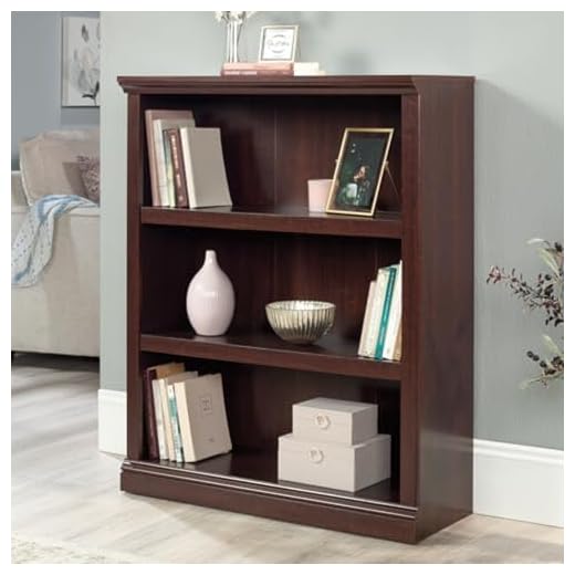 Versatile 3-Shelf Bookcase in Cherry Finish