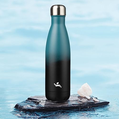 Image of Konokyo Insulated Water Bottles,17 oz Double Wall Stainless Steel Vacumm Metal Flask for Sports Travel,Indigo Black