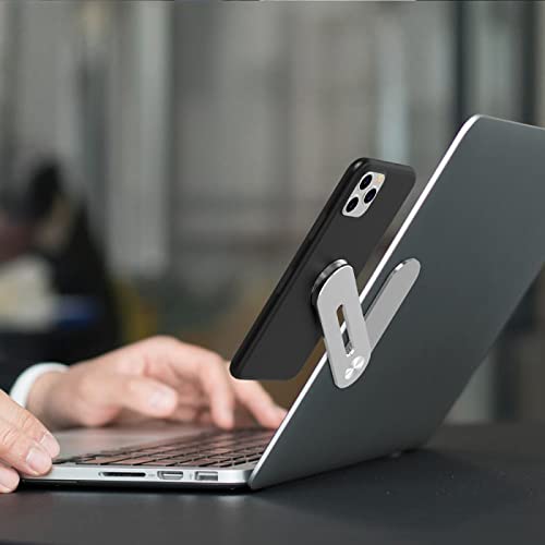TECHBLAZE Adjustable Magnetic Side Mount Clip on Monitor Laptop Computer Screen Extension Bracket Portable Mobile Holder Stand for iPhone Android Smartphone Cellphone Ultra Fixed Flat & Slim