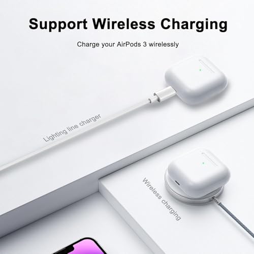 Wireless Charging Case Compatible with AirPods 3rd Generation, Replacement Charger Case Only with Bluetooth Pairing Sync Button No Earbuds - Image 3