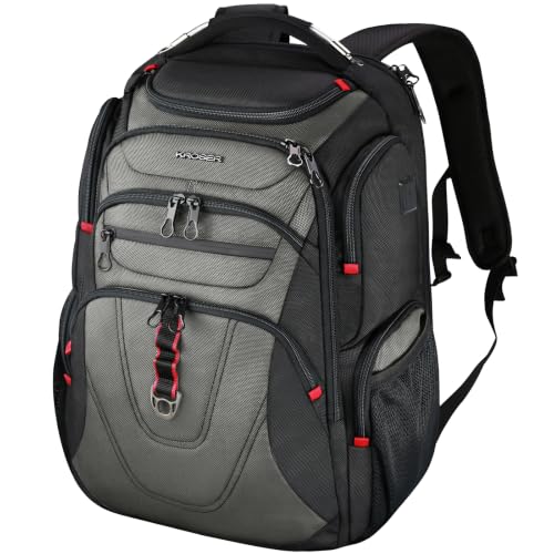 Image of KROSER TSA Friendly Travel Laptop Backpack 17.3 inch XXXL Gaming Backpack Water-Repellent College Daypack Business Backpack with RFID Pockets & USB Port for Men /Women-Black /Army Green