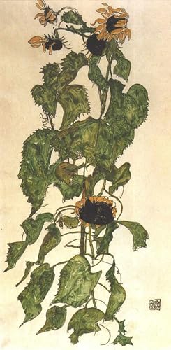 Peinture sur Toile Tournesols Egon Schiele Impression Tableau Décoration 60x90cm