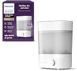 Philips Avent Baby Bottle Sterilizer and Dryer Premium, Removes 99,9% of Bacteria, Chemicals Free, Capacity 6 Bottles/Teats/Accessories, Modular Space Saving Design, Model SCF293
