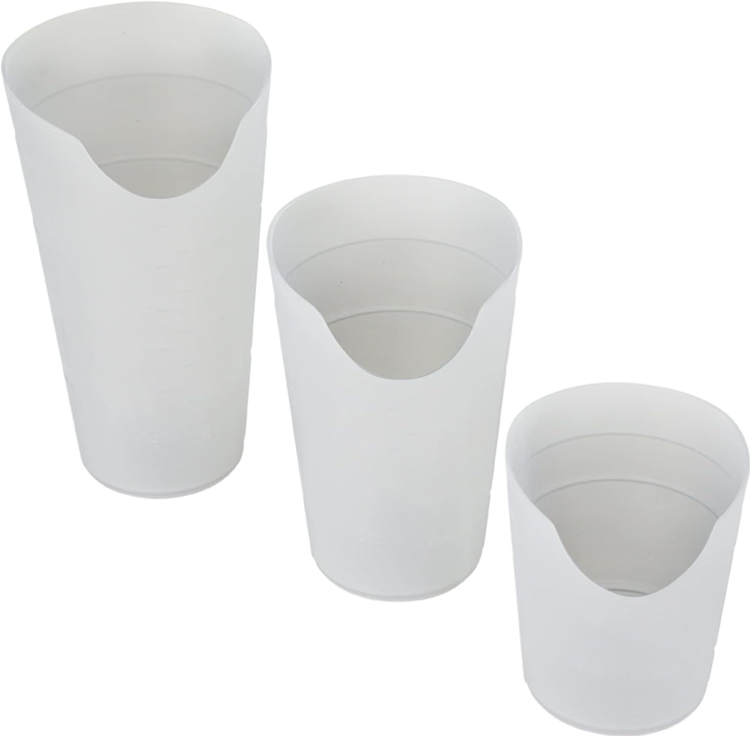 Vive Nosey Cup (3 Pack) - Cut Out Drinking Glass for Controlled Sips and Portions - Drink Cup for Stable & Fixed Drinking Position - Dishwasher Safe Plastic for Medical Patient, Parkinsons