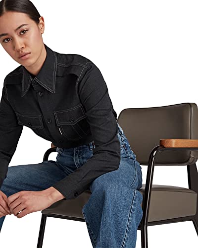Miniatura 4 de G-Star Para Mujer Camisa Officer Long Sleeve, Multicolor Dk Black Htr D20656-C914-7293 , S