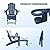 Mdeam 3-Level Adjustable Adirondack Chair with Retractable Ottoman, HDPE All-Weather Folding Fire Pit Chair with 2 Cup Holders, Outdoor Chair for Deck Patio Garden Backyard Lawn (Navy Blue)
