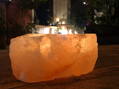 Fair Trade Double Himalayan Natural Salt Tealight Holder 14X10X9Cm #TOP2