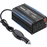 400W Power Inverter 12V DC to 110V AC, Car Charger Plug in Adapter Outlet with PD 65W USB-C&QC 18W Port, Portable Power Converters for Laptop Vehicles Camping Road Trip Essentials Adults-Black