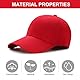 QEEROYO Basecap Unisex, Baseball Cap Herren Damen, Einstellbare Kappe mit Schirm, Sonnenschutz Baseballkappe für Outdoor Running Tennis Golf Reisen, Rot
