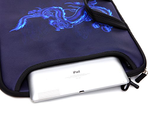 14-Inch Laptop Shoulder Bag Sleeve Case With Handle For 13" 13.3" 14" 14.1" Netbook/Macbook Air Pro (Blue Dragon) #TOP3