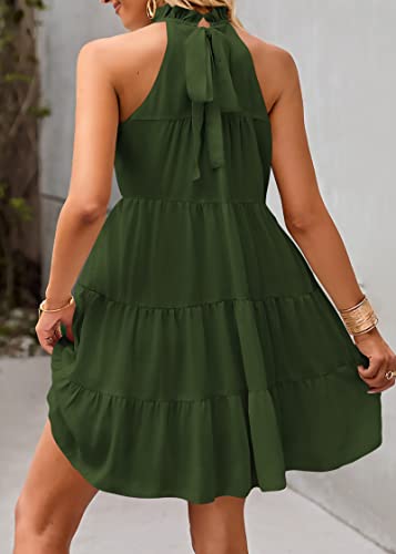 Image of KIRUNDO Summer Sundresses for Women Halter Dress Babydoll