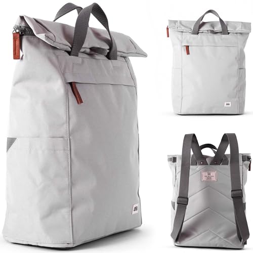 ORI LONDON Travel Backpack - Large Water-Resistant Nylon Rolltop Laptop Backpack for Men & Women - The Finchley - Mist
