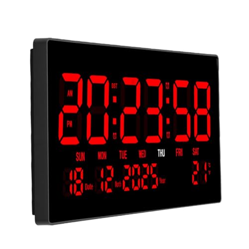 Horloge murale numérique pour lisibilité difficile avec écran LED clair