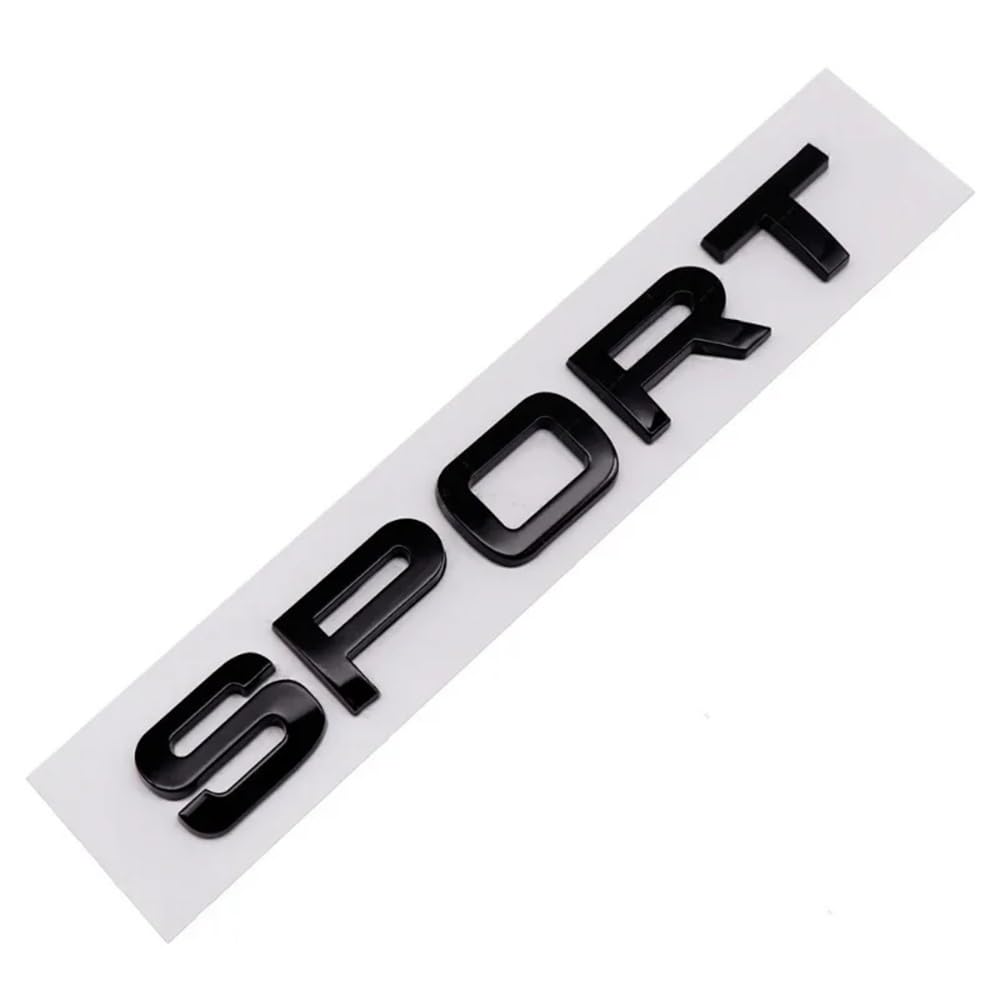 TVAAGHBCBR ABS SPORT Letters Emblem Car Rear Trunk Badge Compatible With Land Rover Discovery Evoque Range Rover L494 L320(Glossy Black)
