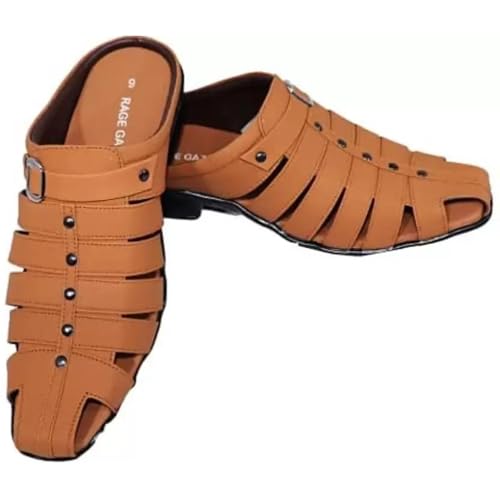 Image of Men's Fashion Sandals - Comfortable Fisherman, Premium PU Padding, Synthetic Leather, Closed-Toe Summer Outdoor Sandals, Stylish and Durable Footwear