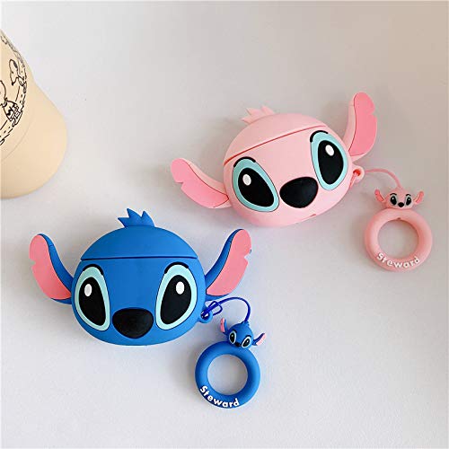 Cocomii 3D Airpods Case - 3D Cartoon - Slim - Lightweight - Matte - Keychain Ring 3D Cartoon Characters Cartoon - Luxury Aesthetic Headphone Case Cover Compatible With Apple Airpods (Stitch Face) #TOP5