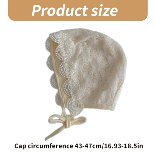 Cotton Lace Baby Bonnet for Newborn Girls, Elegant Embroidered Caps Fashionable Infant Fetal Caps Lovely Headwear4