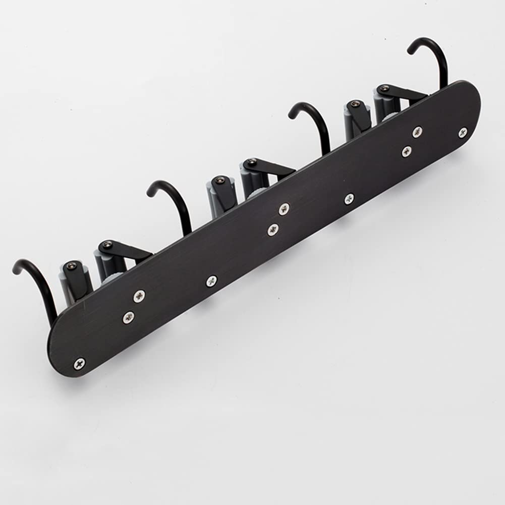 Soporte para escoba y fregona, gancho de pared de acero inoxidable, estante de almacenamiento para fregona y escoba, para balcón, inodoro, azul, 1 ranura