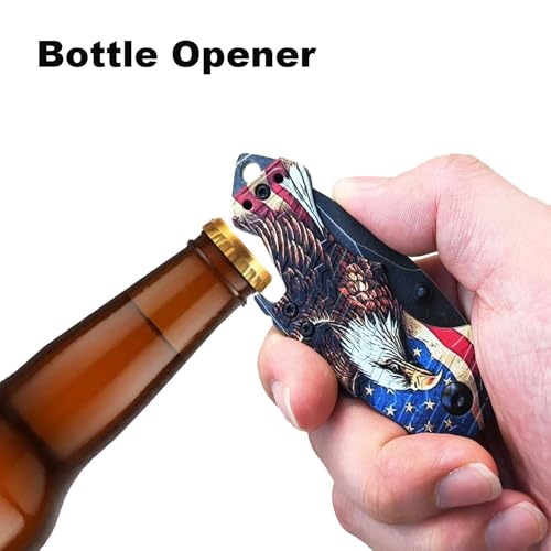 Image of Mini Folding Pocket Knife, Multifunctional Knife with Bottle Opener, Glass Breaker, Light Weight Camping EDC Knife for Men Women