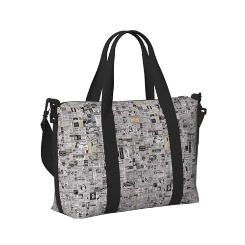 Sac à main imperméable et ultra léger imprimé journal - 3