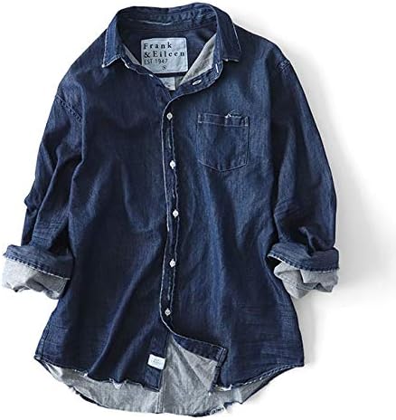 Amazon Co Jp Frank Eileen フランク アイリーン Luke ルーク ダメージ加工 デニムシャツ 長袖 シャツ メンズ S Indigo ファッション