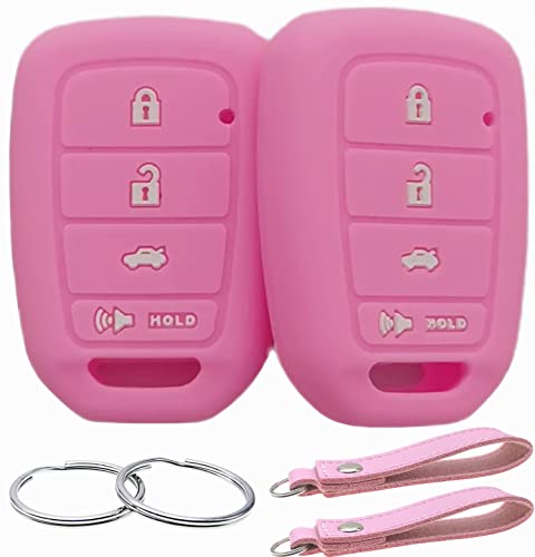 Coque de clé de voiture pour Honda Civic rose en silicone souple idéale pour votre quotidien