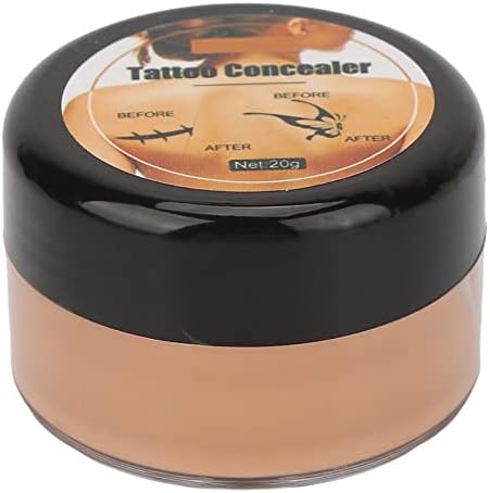 Tattoo Concealer, Waterproof Makeup Skin Marks Freckles Scars Cover Concealers Cover Spots Birthmarks Concealer Makeup Cover Up Cream for Men Women Use On Body 0.7Oz(Dark color)