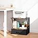 aboxoo Printer Stand for Desk with Storage Drawer, 2 Tier Desktop Or UnderDesk Shelf, Multi-Purpose Desk Organizer for Home Office, fit Fax Machine/3D Printer/Scanner, Rustic Brown