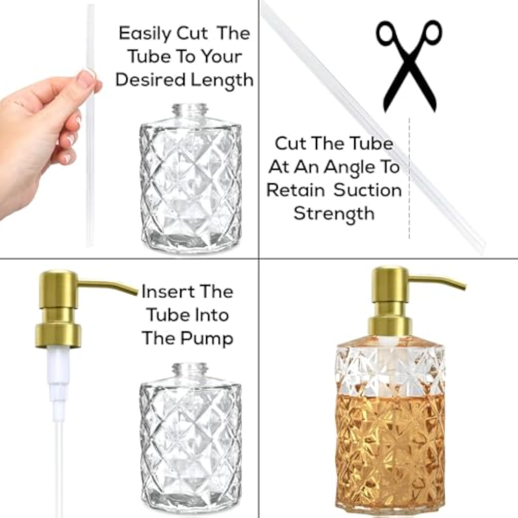 Brushed Finish Gold Soap Dispenser Pump Replacement