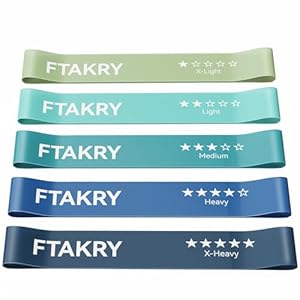 Resistance Bands for Working Out, Exercise Bands with 5 Resistance Levels, Natural Latex Resistance Bands Designed for Home Fitness, Strength Training and Flexibility Exercises