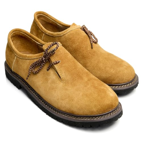 STEIGENHÖFER Men's Lederhosen Shoes for Authentic Oktoberfest Costume – Bavarian Haferlschuhe for Men – Traditional German Leather Shoes with Side Lacing – Trachten Footwear - Multiple Colors & Sizes2